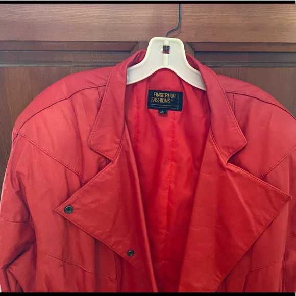 Fingerhut Fashions red leather men’s jacket size large - Picture 2 of 16